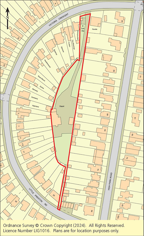 Lot: 114 - THREE-QUARTER ACRE FORMER COUNCIL DEPOT SITE WITH PLANNING FOR FIVE HOUSES - Plan showing location